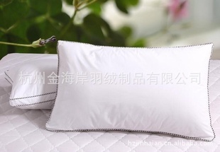 批發(fā)采購枕芯、保健枕-工廠直銷 黑邊立體枕頭全棉枕頭枕芯 單人羽絲絨枕 秋季冬季.